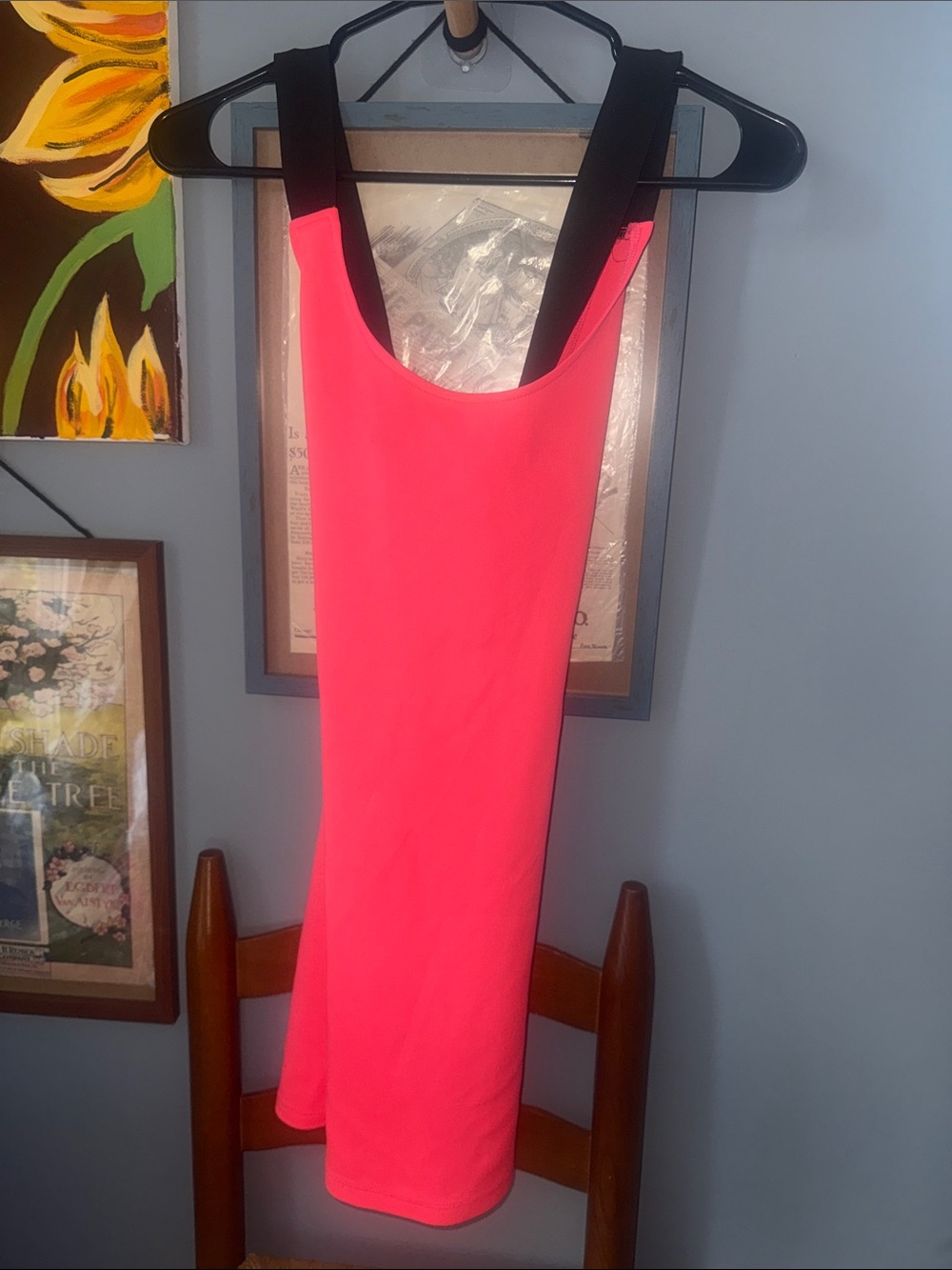 Charlotte Russe Neon Pink Mini Dress with Black Straps